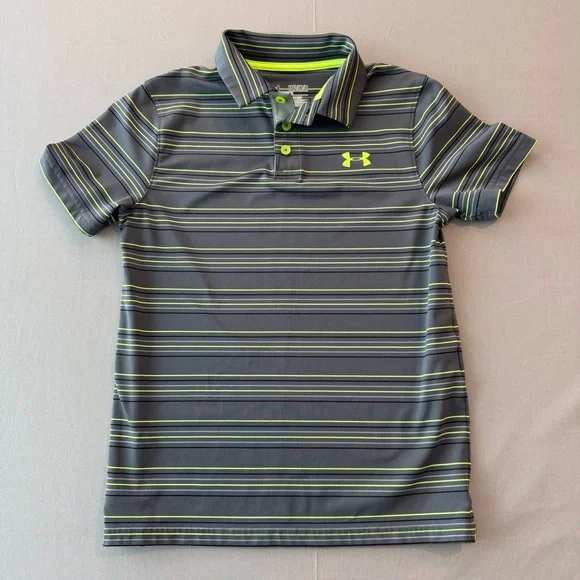 Under Armour Youth Medium Kids Striped Performance Polo Shirt - Picture 2 of 9